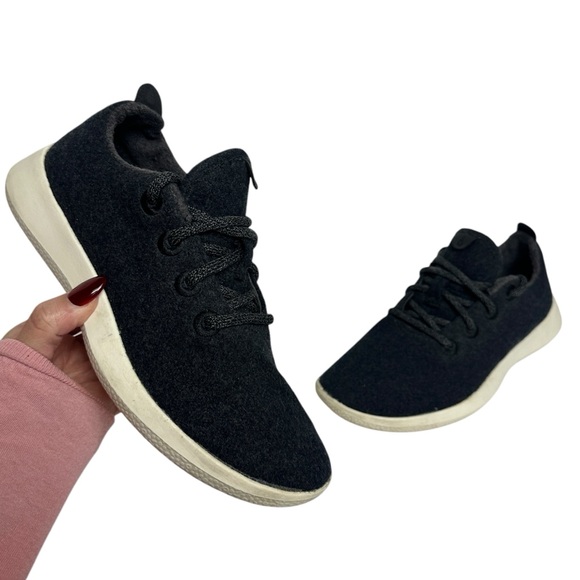 allbirds Shoes - Allbirds Wool Runners 1019 NV1 Womens Black Gray Running Shoes Sneakers Size 7